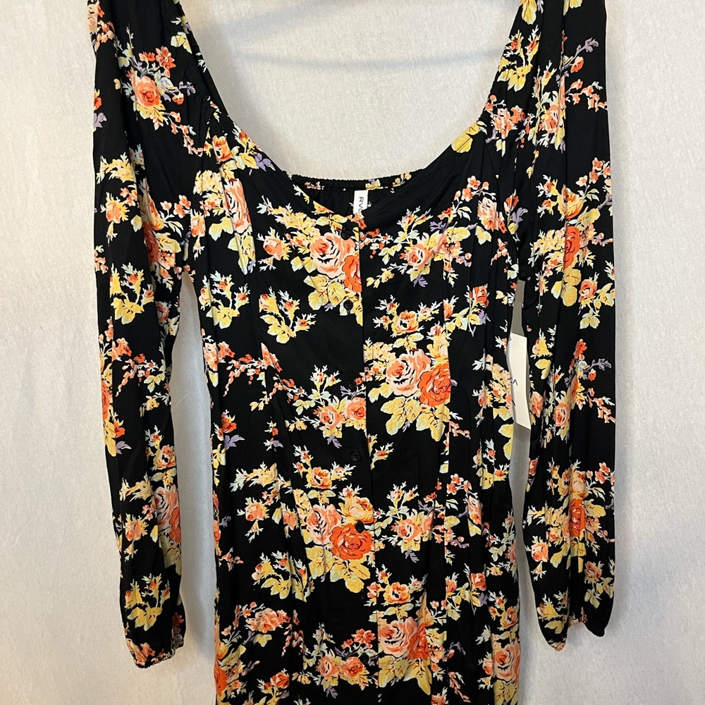 NWT RVCA off the shoulder button up dress